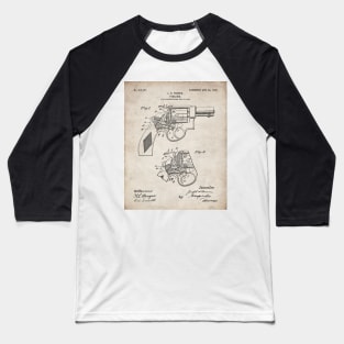 Hand Gun Revolver Patent - Gun Loving Self Defense Art - Antique Baseball T-Shirt